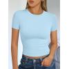 image:imageTrendy Queen Womens Short Sleeve T Shirts Summer Crop Tops Basic Slim Fit Gym Workout Y2k ClothesBaby Blue