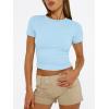image:imageTrendy Queen Womens Short Sleeve T Shirts Summer Crop Tops Basic Slim Fit Gym Workout Y2k ClothesBaby Blue