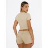 image:imageTrendy Queen Womens Short Sleeve T Shirts Summer Crop Tops Basic Slim Fit Gym Workout Y2k ClothesBeige