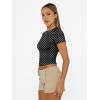 image:imageTrendy Queen Womens Short Sleeve T Shirts Summer Crop Tops Basic Slim Fit Gym Workout Y2k ClothesBlack Dots