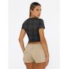 image:imageTrendy Queen Womens Short Sleeve T Shirts Summer Crop Tops Basic Slim Fit Gym Workout Y2k ClothesBlack Dots