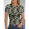 image:imageTrendy Queen Womens Short Sleeve T Shirts Summer Crop Tops Basic Slim Fit Gym Workout Y2k ClothesCamo