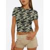 image:imageTrendy Queen Womens Short Sleeve T Shirts Summer Crop Tops Basic Slim Fit Gym Workout Y2k ClothesCamo