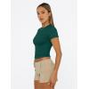 image:imageTrendy Queen Womens Short Sleeve T Shirts Summer Crop Tops Basic Slim Fit Gym Workout Y2k ClothesDark Green