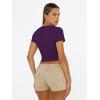 image:imageTrendy Queen Womens Short Sleeve T Shirts Summer Crop Tops Basic Slim Fit Gym Workout Y2k ClothesDeep Purple
