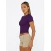 image:imageTrendy Queen Womens Short Sleeve T Shirts Summer Crop Tops Basic Slim Fit Gym Workout Y2k ClothesDeep Purple