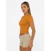 image:imageTrendy Queen Womens Short Sleeve T Shirts Summer Crop Tops Basic Slim Fit Gym Workout Y2k ClothesGolden Ochre