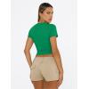image:imageTrendy Queen Womens Short Sleeve T Shirts Summer Crop Tops Basic Slim Fit Gym Workout Y2k ClothesGreen
