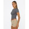 image:imageTrendy Queen Womens Short Sleeve T Shirts Summer Crop Tops Basic Slim Fit Gym Workout Y2k ClothesGrey02