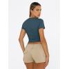 image:imageTrendy Queen Womens Short Sleeve T Shirts Summer Crop Tops Basic Slim Fit Gym Workout Y2k ClothesHaze Blue