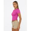 image:imageTrendy Queen Womens Short Sleeve T Shirts Summer Crop Tops Basic Slim Fit Gym Workout Y2k ClothesHot Pink