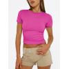 image:imageTrendy Queen Womens Short Sleeve T Shirts Summer Crop Tops Basic Slim Fit Gym Workout Y2k ClothesHot Pink