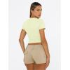 image:imageTrendy Queen Womens Short Sleeve T Shirts Summer Crop Tops Basic Slim Fit Gym Workout Y2k ClothesLemon Yellow