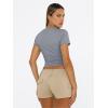 image:imageTrendy Queen Womens Short Sleeve T Shirts Summer Crop Tops Basic Slim Fit Gym Workout Y2k ClothesLight Grey
