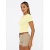 image:imageTrendy Queen Womens Short Sleeve T Shirts Summer Crop Tops Basic Slim Fit Gym Workout Y2k ClothesLight Yellow