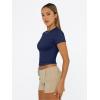 image:imageTrendy Queen Womens Short Sleeve T Shirts Summer Crop Tops Basic Slim Fit Gym Workout Y2k ClothesNavy Blue