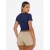 image:imageTrendy Queen Womens Short Sleeve T Shirts Summer Crop Tops Basic Slim Fit Gym Workout Y2k ClothesNavy Blue