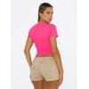image:imageTrendy Queen Womens Short Sleeve T Shirts Summer Crop Tops Basic Slim Fit Gym Workout Y2k ClothesNeon Pink