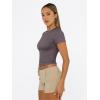 image:imageTrendy Queen Womens Short Sleeve T Shirts Summer Crop Tops Basic Slim Fit Gym Workout Y2k ClothesNutmeg