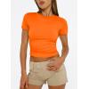 image:imageTrendy Queen Womens Short Sleeve T Shirts Summer Crop Tops Basic Slim Fit Gym Workout Y2k ClothesOrange