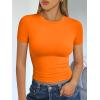 image:imageTrendy Queen Womens Short Sleeve T Shirts Summer Crop Tops Basic Slim Fit Gym Workout Y2k ClothesOrange
