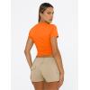 image:imageTrendy Queen Womens Short Sleeve T Shirts Summer Crop Tops Basic Slim Fit Gym Workout Y2k ClothesOrange
