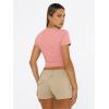 image:imageTrendy Queen Womens Short Sleeve T Shirts Summer Crop Tops Basic Slim Fit Gym Workout Y2k ClothesPeach Pink