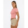 image:imageTrendy Queen Womens Short Sleeve T Shirts Summer Crop Tops Basic Slim Fit Gym Workout Y2k ClothesPeach Pink