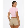 image:imageTrendy Queen Womens Short Sleeve T Shirts Summer Crop Tops Basic Slim Fit Gym Workout Y2k ClothesPink