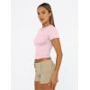 image:imageTrendy Queen Womens Short Sleeve T Shirts Summer Crop Tops Basic Slim Fit Gym Workout Y2k ClothesPink