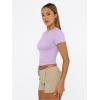 image:imageTrendy Queen Womens Short Sleeve T Shirts Summer Crop Tops Basic Slim Fit Gym Workout Y2k ClothesPurple
