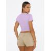 image:imageTrendy Queen Womens Short Sleeve T Shirts Summer Crop Tops Basic Slim Fit Gym Workout Y2k ClothesPurple