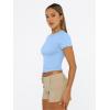 image:imageTrendy Queen Womens Short Sleeve T Shirts Summer Crop Tops Basic Slim Fit Gym Workout Y2k ClothesSky Blue