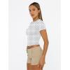 image:imageTrendy Queen Womens Short Sleeve T Shirts Summer Crop Tops Basic Slim Fit Gym Workout Y2k ClothesWhite Dots