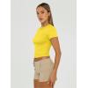 image:imageTrendy Queen Womens Short Sleeve T Shirts Summer Crop Tops Basic Slim Fit Gym Workout Y2k ClothesYellow