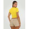 image:imageTrendy Queen Womens Short Sleeve T Shirts Summer Crop Tops Basic Slim Fit Gym Workout Y2k ClothesYellow
