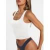 image:imageTrendy Queen Womens Summer Square Neck Tank Tops Workout Cropped Ribbed Summer Camisole Sleeveless Clothes 2026White