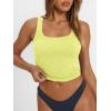 image:imageTrendy Queen Womens Summer Square Neck Tank Tops Workout Cropped Ribbed Summer Camisole Sleeveless Clothes 2026Yellow