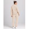 image:imageTrendy Queen Womens Sweatsuits 2 Piece Outfits Fall Lounge Sweat Sets Half Zip Sweatshirts with Baggy SweatpantsApricot
