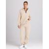 image:imageTrendy Queen Womens Sweatsuits 2 Piece Outfits Fall Lounge Sweat Sets Half Zip Sweatshirts with Baggy SweatpantsApricot