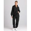 image:imageTrendy Queen Womens Sweatsuits 2 Piece Outfits Fall Lounge Sweat Sets Half Zip Sweatshirts with Baggy SweatpantsBlack