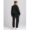 image:imageTrendy Queen Womens Sweatsuits 2 Piece Outfits Fall Lounge Sweat Sets Half Zip Sweatshirts with Baggy SweatpantsBlack