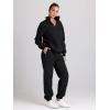 image:imageTrendy Queen Womens Sweatsuits 2 Piece Outfits Fall Lounge Sweat Sets Half Zip Sweatshirts with Baggy SweatpantsBlack