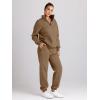 image:imageTrendy Queen Womens Sweatsuits 2 Piece Outfits Fall Lounge Sweat Sets Half Zip Sweatshirts with Baggy SweatpantsCoffee