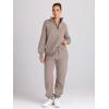 image:imageTrendy Queen Womens Sweatsuits 2 Piece Outfits Fall Lounge Sweat Sets Half Zip Sweatshirts with Baggy SweatpantsCoffeegrey