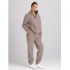 image:imageTrendy Queen Womens Sweatsuits 2 Piece Outfits Fall Lounge Sweat Sets Half Zip Sweatshirts with Baggy SweatpantsCoffeegrey