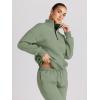 image:imageTrendy Queen Womens Sweatsuits 2 Piece Outfits Fall Lounge Sweat Sets Half Zip Sweatshirts with Baggy SweatpantsGreen