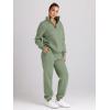 image:imageTrendy Queen Womens Sweatsuits 2 Piece Outfits Fall Lounge Sweat Sets Half Zip Sweatshirts with Baggy SweatpantsGreen