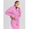 image:imageTrendy Queen Womens Sweatsuits 2 Piece Outfits Fall Lounge Sweat Sets Half Zip Sweatshirts with Baggy SweatpantsPink