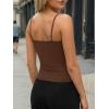 image:imageTrendy Queen Womens Tank Tops Camisole Sleeveless Tops Adjustable Spaghetti Straps Basic Going Out Slim Fitted ClothesChocolate
